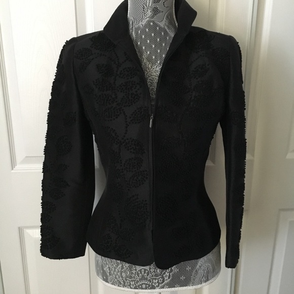 Linda Allard Ellen Tracy Black Zip Career Jacket - Picture 8 of 8